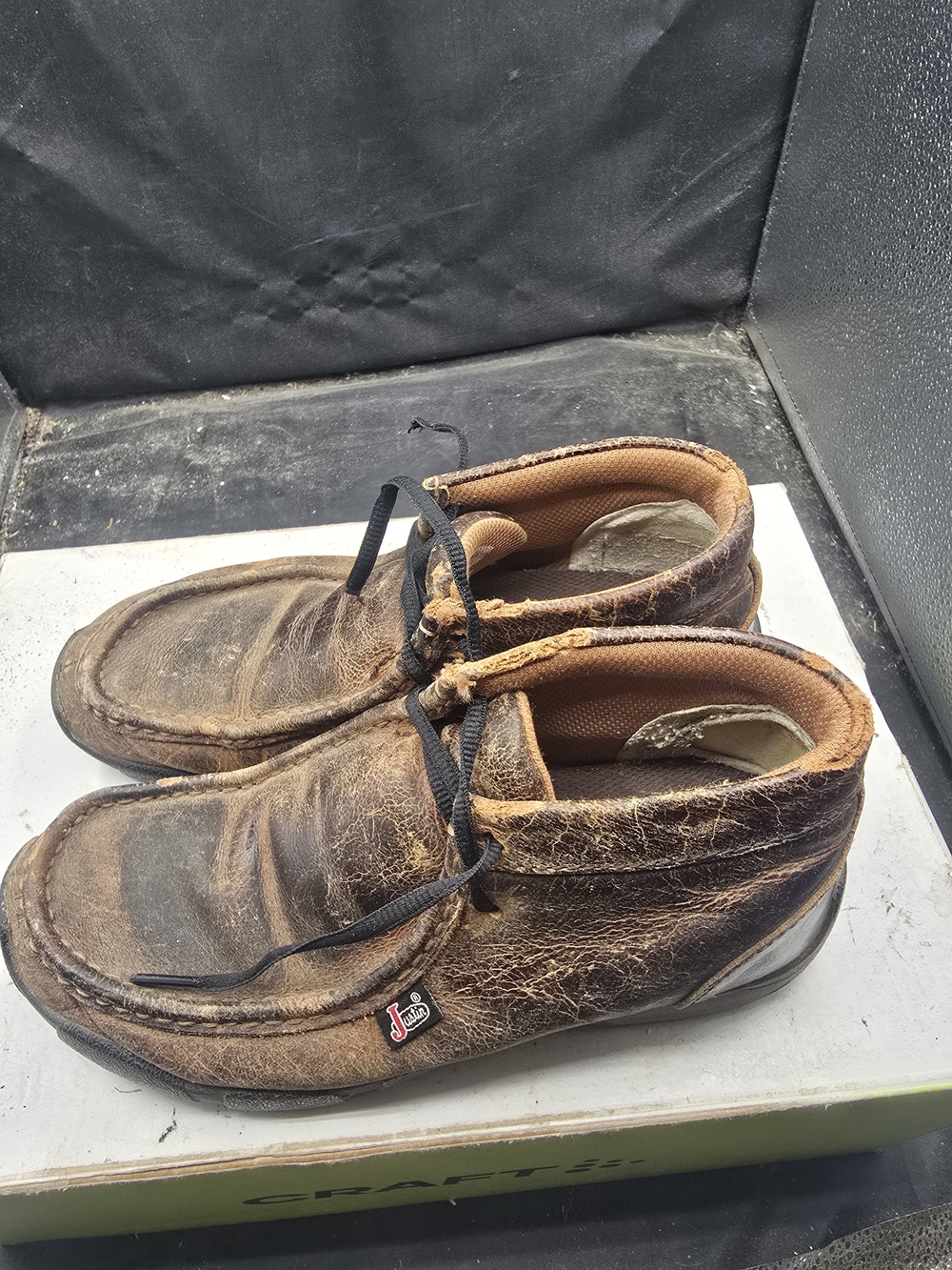 Justin Boots Brown Leather Ankle Booties - Picture 4 of 7